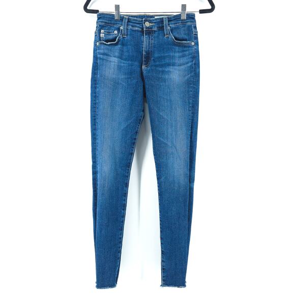 Ag Adriano Goldschmied High Rise The Farrah Skinny Ankle Jean Med Wash RawHem 27 - Picture 2 of 12